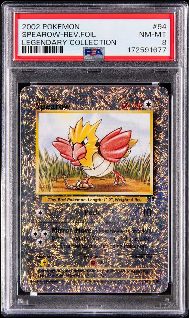 2002 Pokemon Legendary Collection Reverse Foil #94 Spearow - PSA NM-MT 8