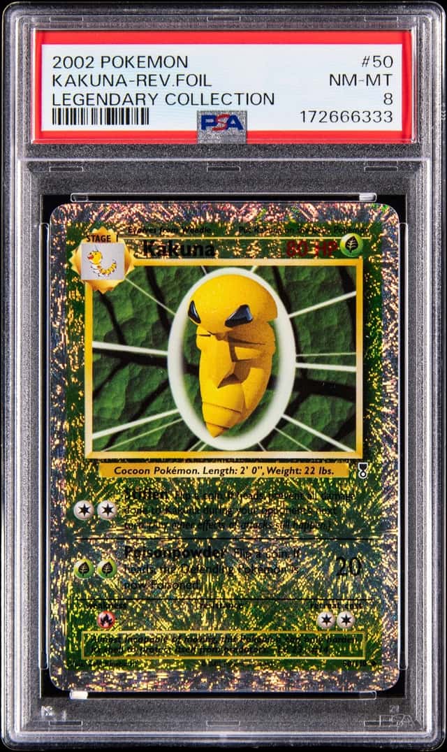2002 Pokemon Legendary Collection Reverse Holo #50 Kakuna - PSA NM-MT 8