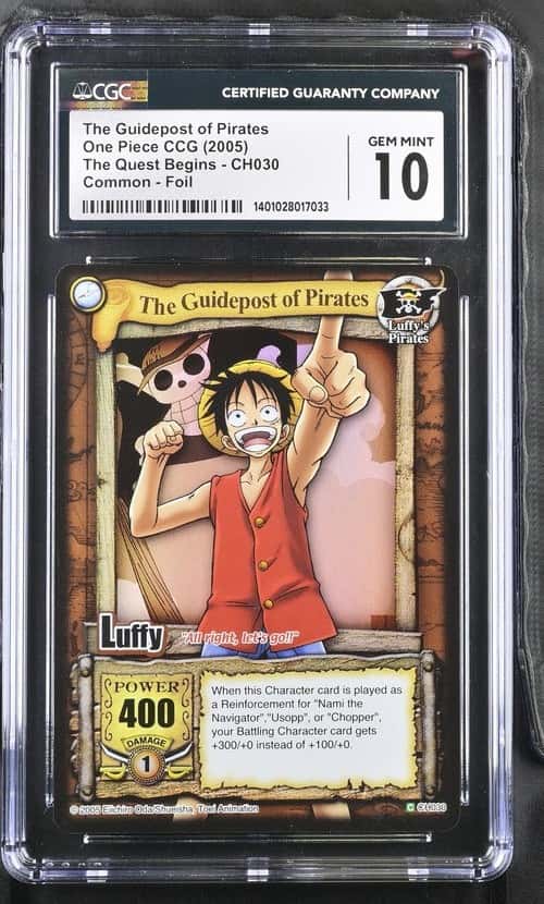 2005 One Piece CCG Luffy The Guidepost of Pirates Foil CH030 Common CGC 10