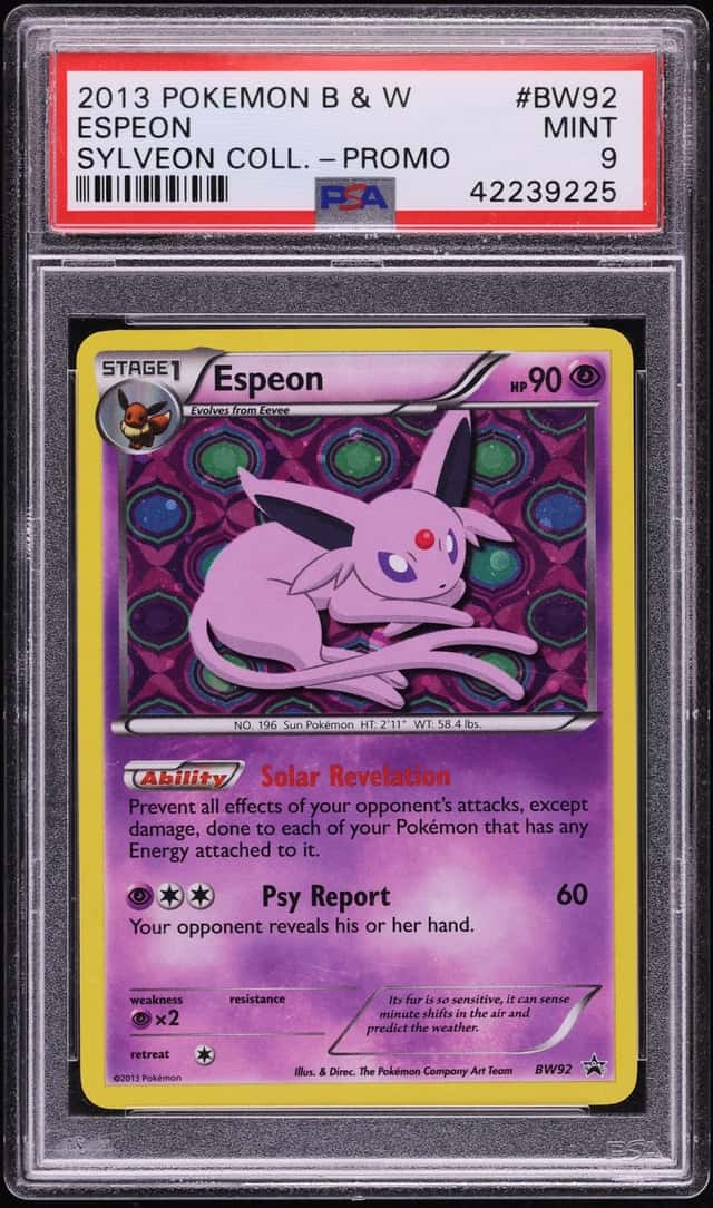 2013 Pokemon Black & White Promo Sylveon Collection Holo Espeon #BW92 PSA 9 MINT