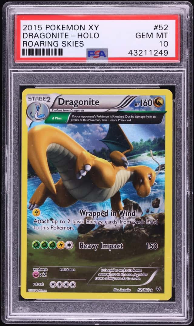 2015 Pokemon XY Roaring Skies Holo Dragonite #52 PSA 10 GEM MINT