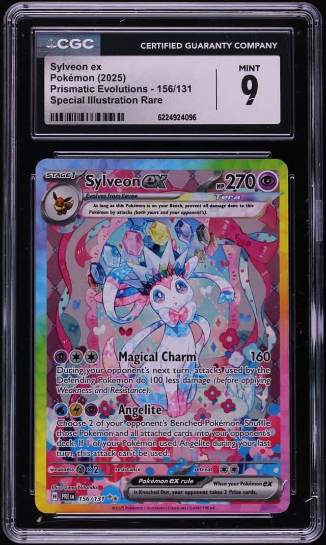 2025 Pokemon Scarlet & Violet Prismatic Evolutions SIR Sylveon Ex #156 CGC 9 MINT