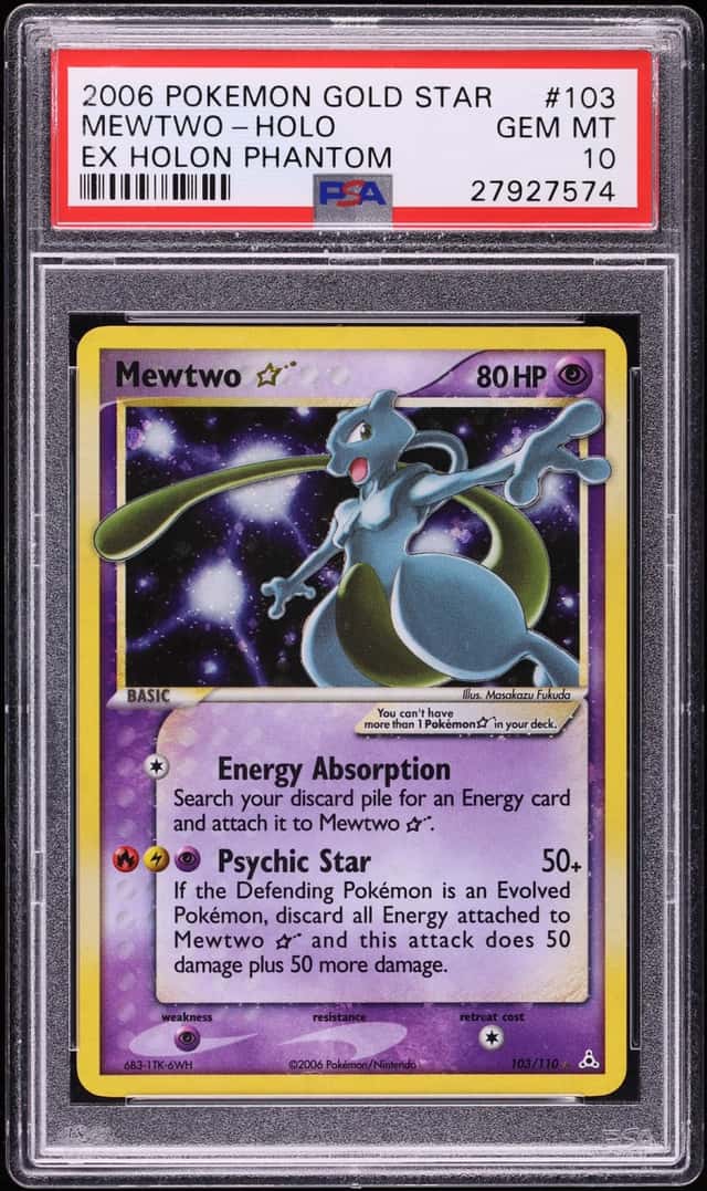 2006 Pokemon EX Holon Phantoms Holo Mewtwo Gold Star #103 PSA 10 GEM MINT