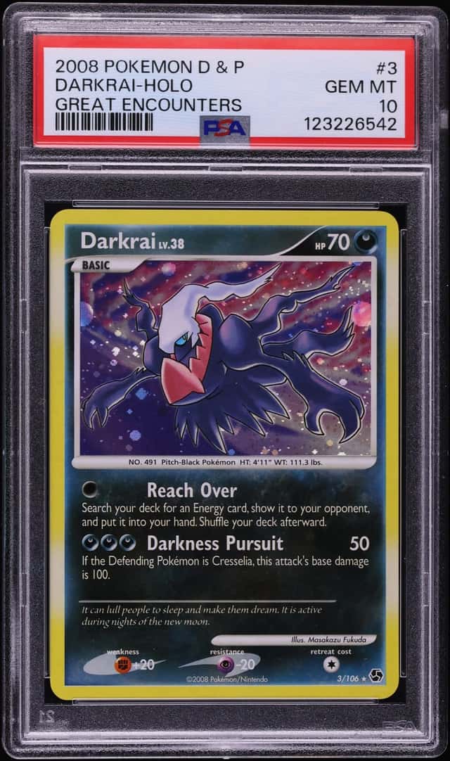 2008 Pokemon Diamond & Pearl Great Encounters Holo Darkrai #3 PSA 10 GEM MINT