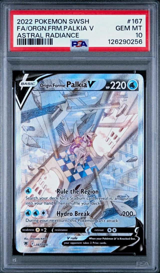 Pokemon TCG 2022 Astral Radiance Origin Forme Palkia V 167/189 PSA 10