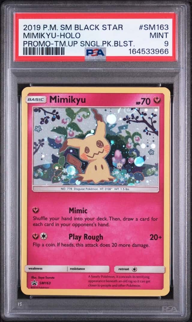 2019 POKEMON SM BLACK STAR PROMO TEAM UP SINGLE PACK BLISTERS MIMIKYU-HOLO PSA 9