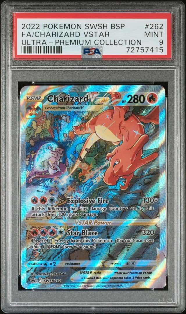 2022 POKEMON SWORD & SHIELD BLACK STAR PROMOS #SWSH262 CHARIZARD VSTAR PSA 9