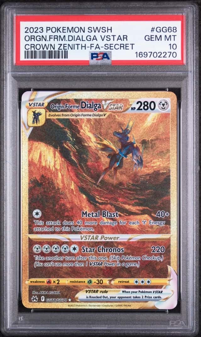 2023 POKEMON SWSH CROWN ZENITH FULL ART/ORIGIN FORME DIALGA VSTAR PSA 10