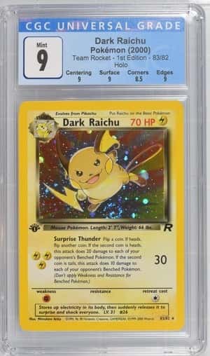 Dark Raichu 83/82 Team Rocket Holo 1st edition CGC 9 Pokemon