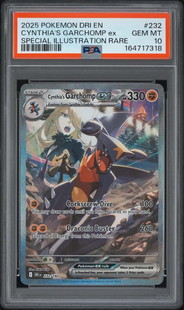 2025 POKEMON DRI SPECIAL ILLUSTRATION RARE #232 CYNTHIA'S GARCHOMP EX PSA 10