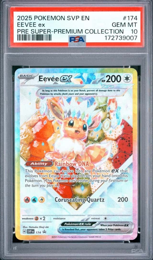 2025 POKEMON PRISMATIC EVOLUTIONS SUPER-PREMIUM COLLECTION EEVEE EX PSA 10