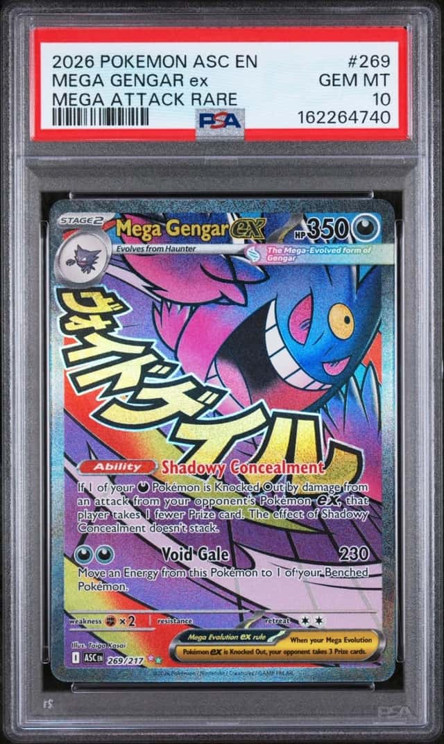 2026 POKEMON ASC EN-ASCENDED HEROES MEGA ATTACK RARE #269 MEGA GENGAR EX PSA 10