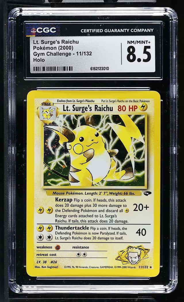 Pokemon Lt. Surge's Raichu Gym Challenge 11/132 Holo CGC 8.5