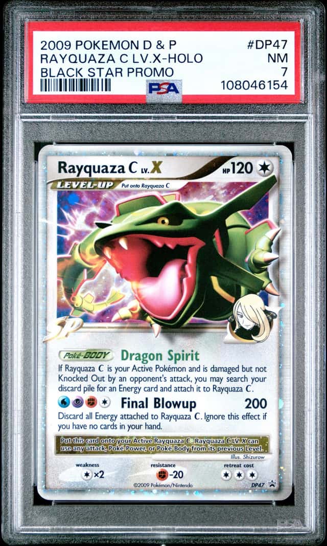 Pokemon 2009 Rayquaza C LV.X DP47 Holo Diamond & Pearl Black Star Promo PSA 7