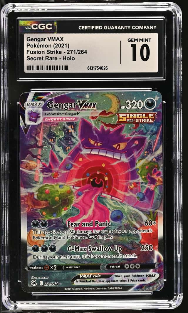 Gengar Vmax 271/264 Secret Rare Holo Fusion Strike Pokemon CGC 10 Gem Mint *026