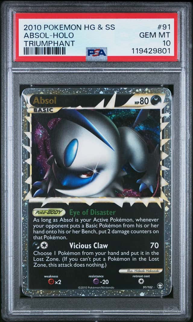 Pokémon Absol Prime 91/102 Triumphant Holo PSA 10 New Cert
