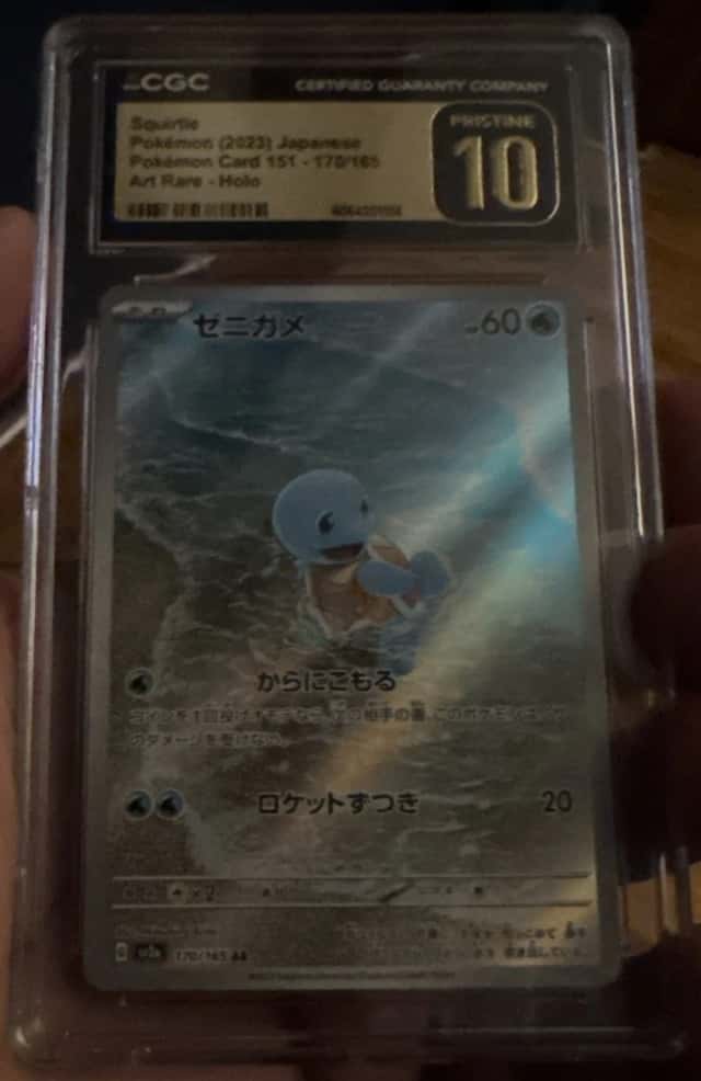 CGC Pristine 10 Squirtle 170/165 Sv2a Pokemon Card 151 2023 JP Art Rare Holo