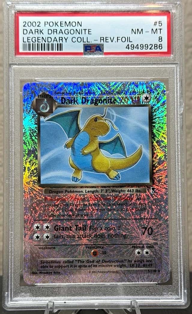 Dark Dragonite 5/110 Legendary Collection Reverse Holo 2002 Pokemon TCG PSA 8
