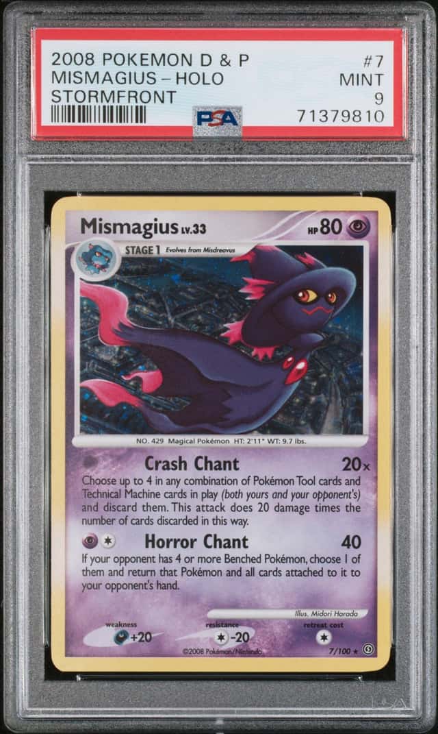 2008 POKEMON D & P STORMFRONT MISMAGIUS LV. 33 #7/100 RARE HOLO FOIL PSA 9 E10