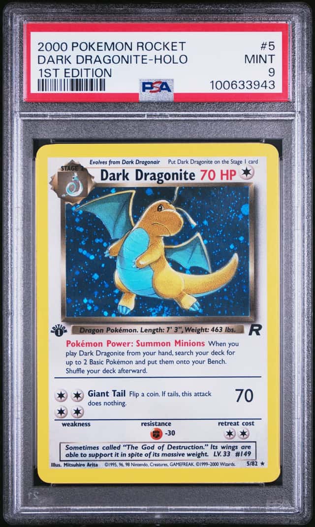 Pokemon Team Rocket 2000 Dark Dragonite 5/82 Holo 1st Edition PSA 9