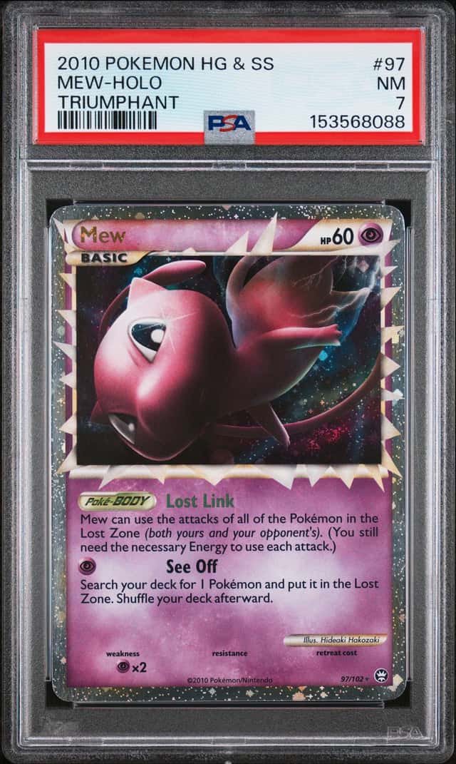 Pokemon Mew (Prime) 97/102 HGSS Triumphant Holo Graded PSA 7