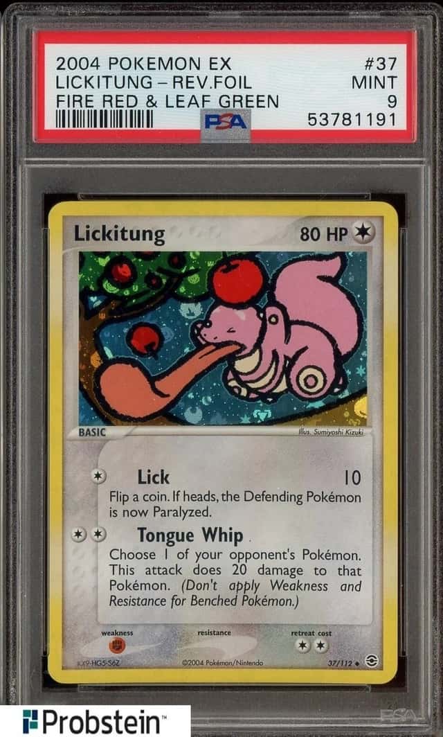 2004 Pokemon EX Fire Red & Leaf Green #37 Lickitung Reverse Foil PSA 9 MINT
