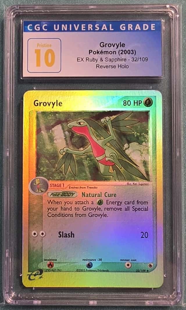 Pristine CGC 10 2003 Pokemon EX Ruby & Sapphire Grovyle Reverse Holo #32 POP 2