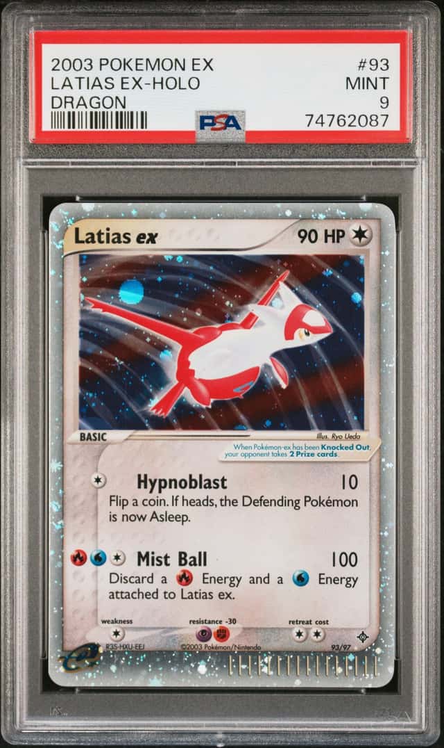 2003 Pokemon EX Dragon Latias EX #93 PSA 9 Mint SWIRL