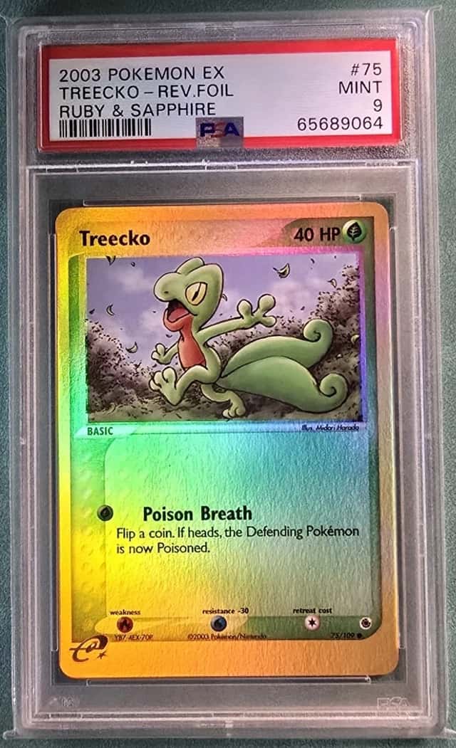 2003 Pokemon EX Ruby & Sapphire Treecko Reverse Holo Foil #75 PSA 9 Mint Pop 25