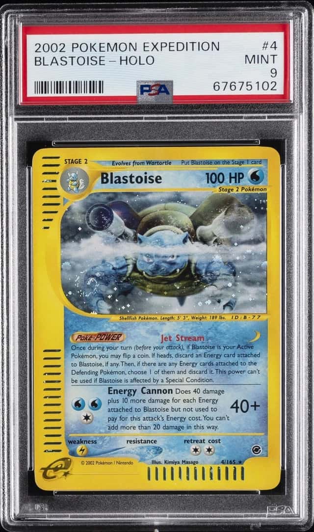 2002 POKEMON EXPEDITION #4 BLASTOISE-HOLO PSA 9