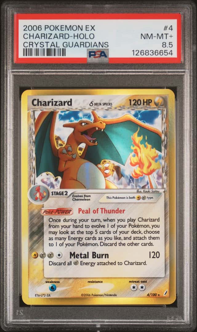 2006 POKEMON EX CRYSTAL GUARDIANS #4 CHARIZARD-HOLO PSA 8.5