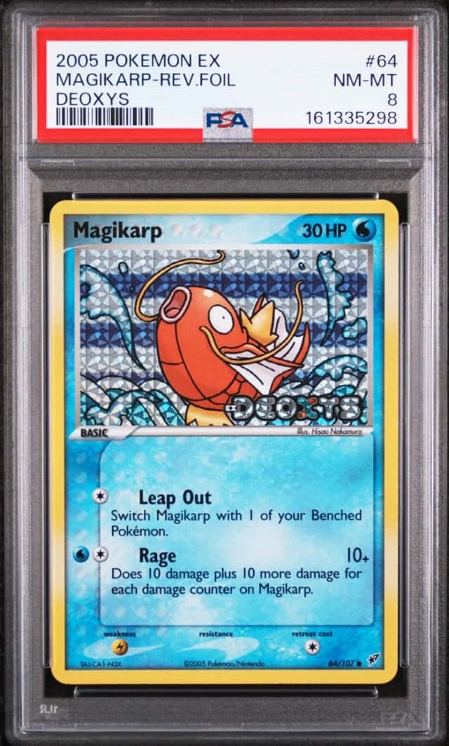 2005 POKEMON EX DEOXYS #64 MAGIKARP-REVERSE FOIL PSA 8