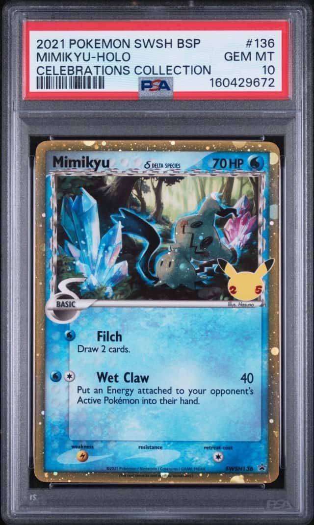 2021 POKEMON SWSH BLACK STAR PROMO CELEBRATIONS COLLECTION MIMIKYU-HOLO PSA 10