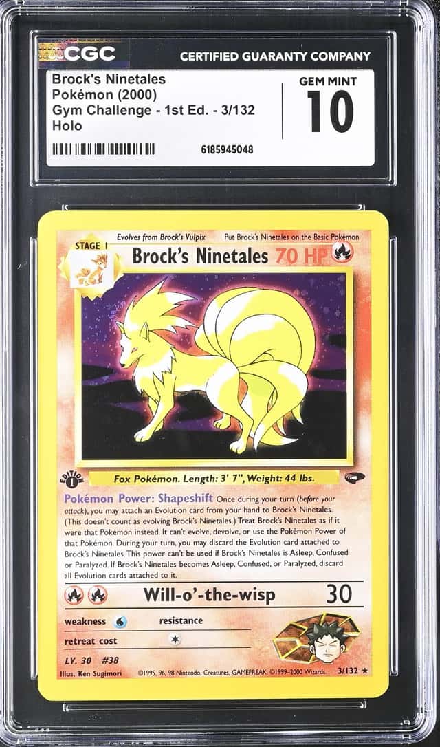Brock's Ninetales 3/132 Gym Challenge 1st Edition Holo CGC 10 2000
