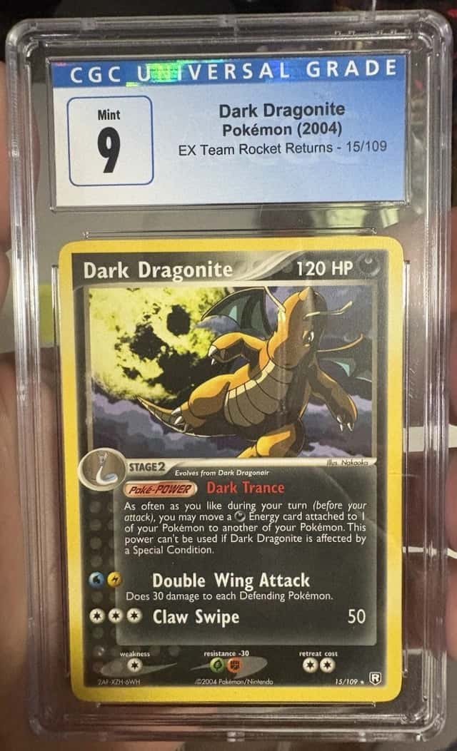 Dark Dragonite 15/109 EX Team Rocket Returns Holo Eng 2004 CGC 9