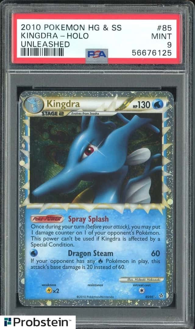 2010 POKEMON HEARTGOLD & SOULSILVER UNLEASHED #85 KINGDRA HOLO PSA 9