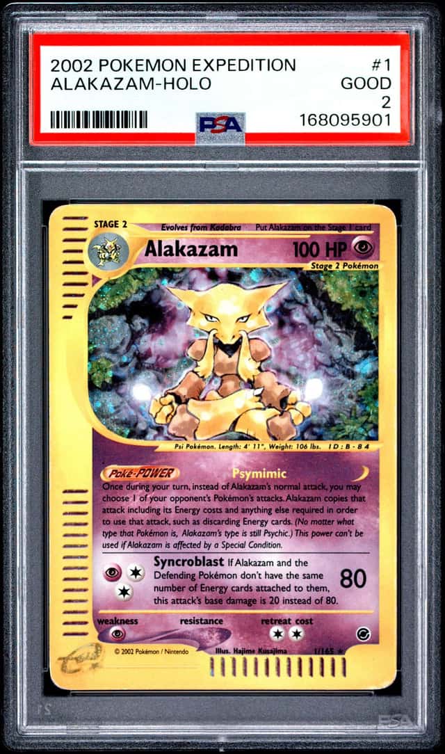 2002 POKEMON EXPEDITION #1 ALAKAZAM-HOLO PSA 2