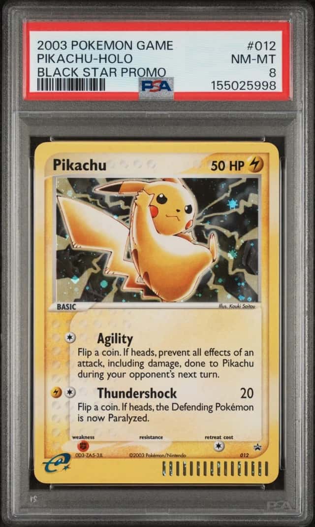 2003 POKEMON BLACK STAR PROMO #012 PIKACHU-HOLO PSA 8