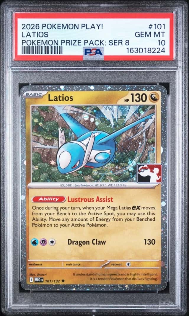 2026 POKEMON PLAY! POKEMON PRIZE PACK: SERIES 8 #101 LATIOS PSA 10
