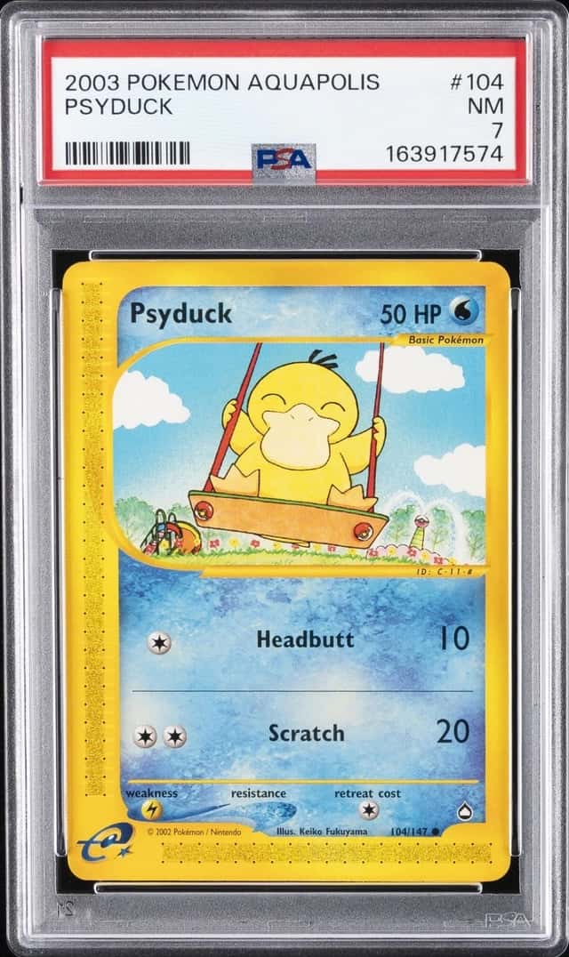 2003 POKEMON AQUAPOLIS #104 PSYDUCK PSA 7
