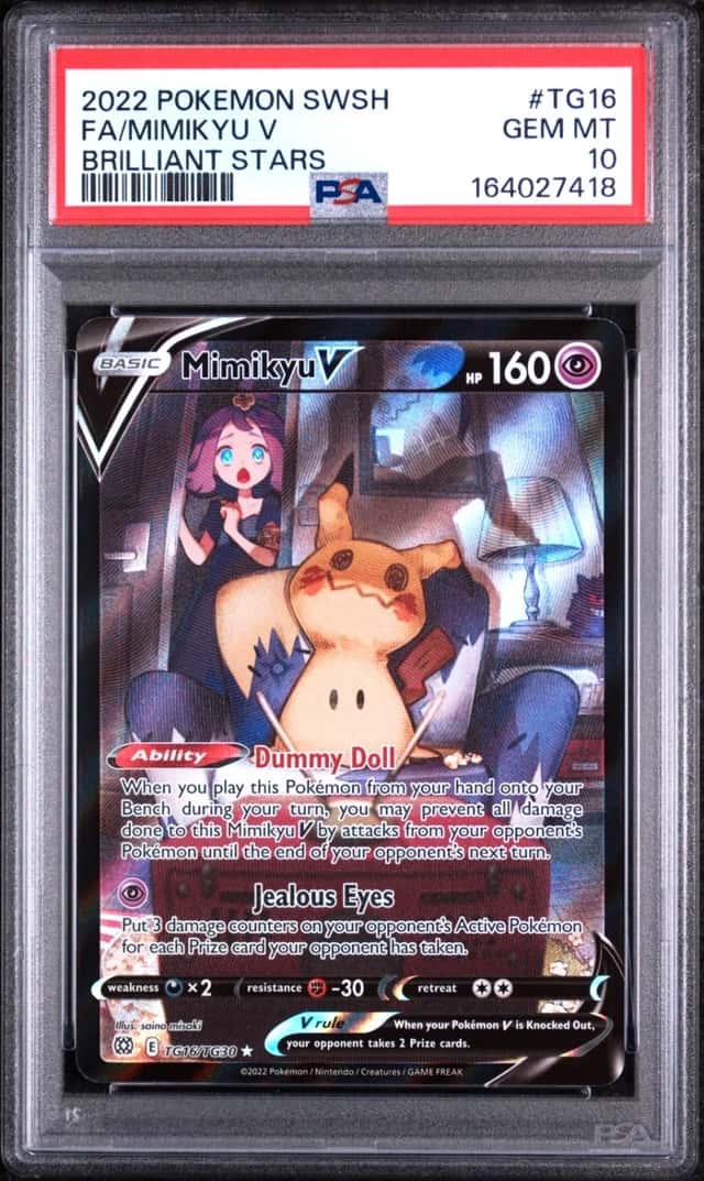 2022 POKEMON FA/MIMIKYU V BRILLIANT STARS SWORD & SHIELD #TG16 PSA 10