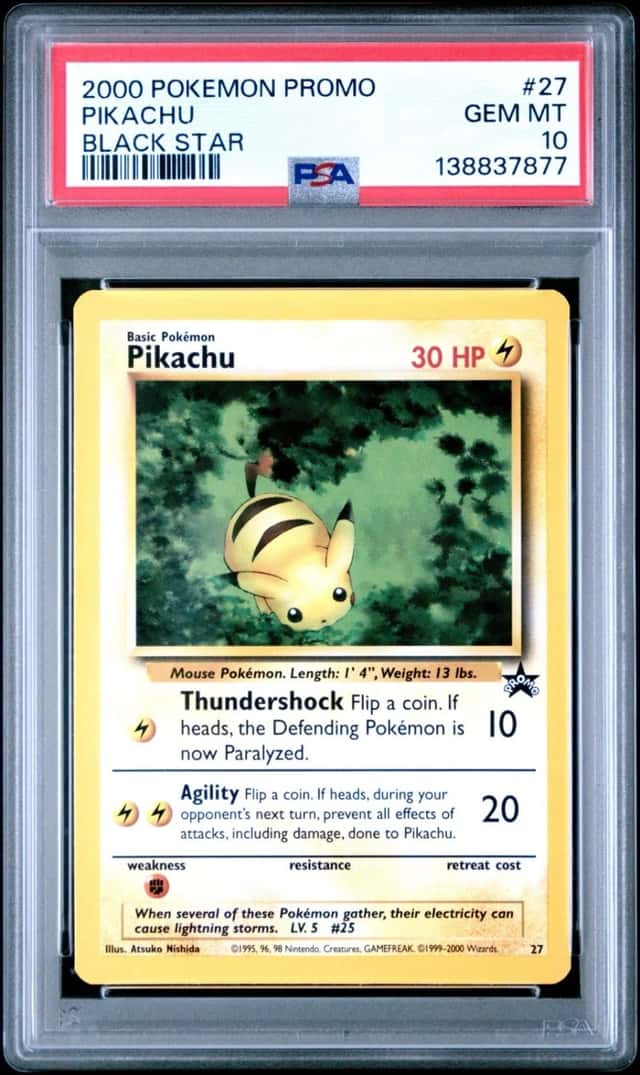 POKEMON PIKACHU 2000 PROMO BLACK STAR #27 PSA 10