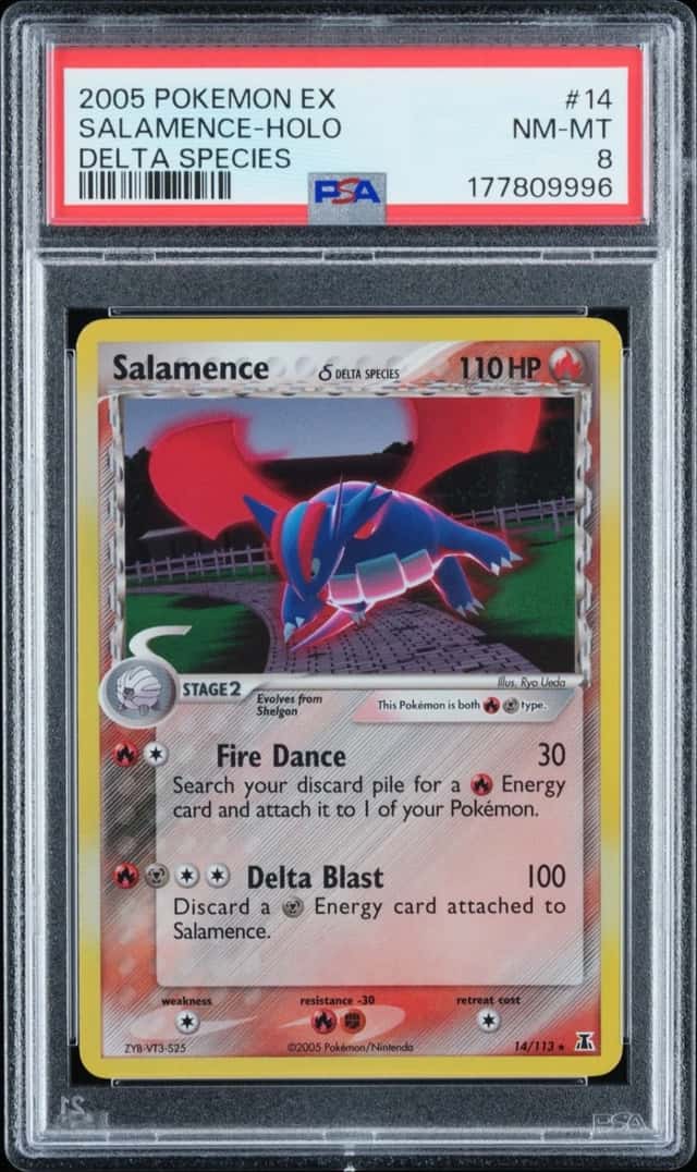 2005 Pokemon Salamence (Delta Species) 14/113 EX Delta Species Holo PSA 8