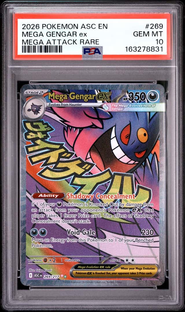 2026 Pokemon ASC EN Mega Attack Rare #269 Mega Gengar ex PSA 10 GEM MINT