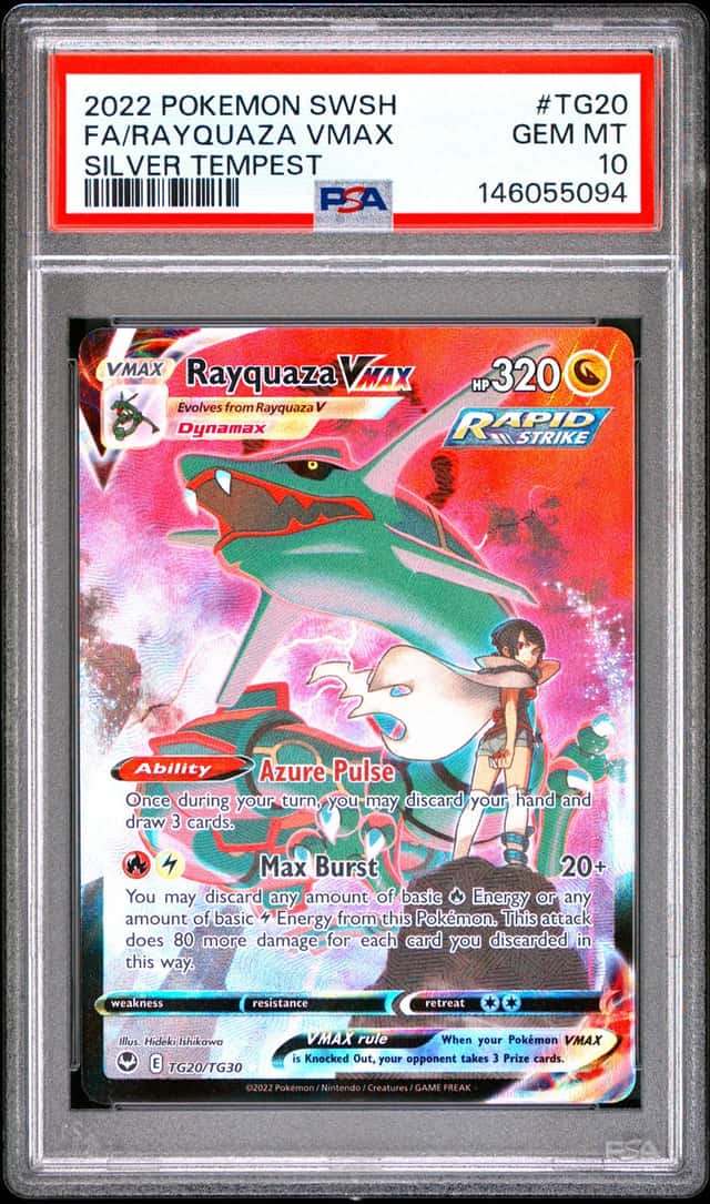 RAYQUAZA VMAX 2022 POKEMON SILVER TEMPEST TG20/TG30 FULL ART PSA 10 Q3963-7