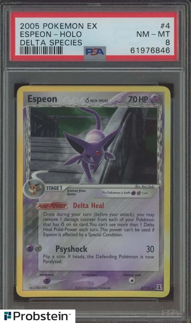2005 Pokemon EX Delta Species #4 Espeon Holo PSA 8 NM-MT