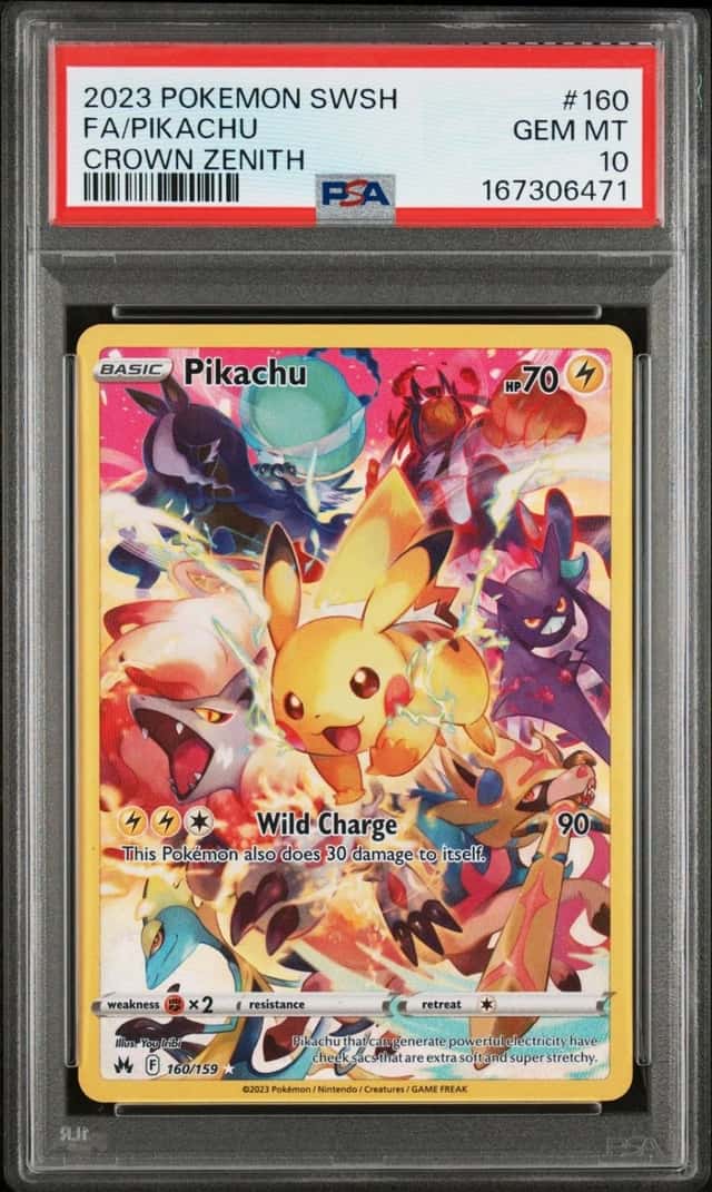 2023 Pokemon Sword And Shield Crown Zenith #160 Fa/Pikachu PSA 10