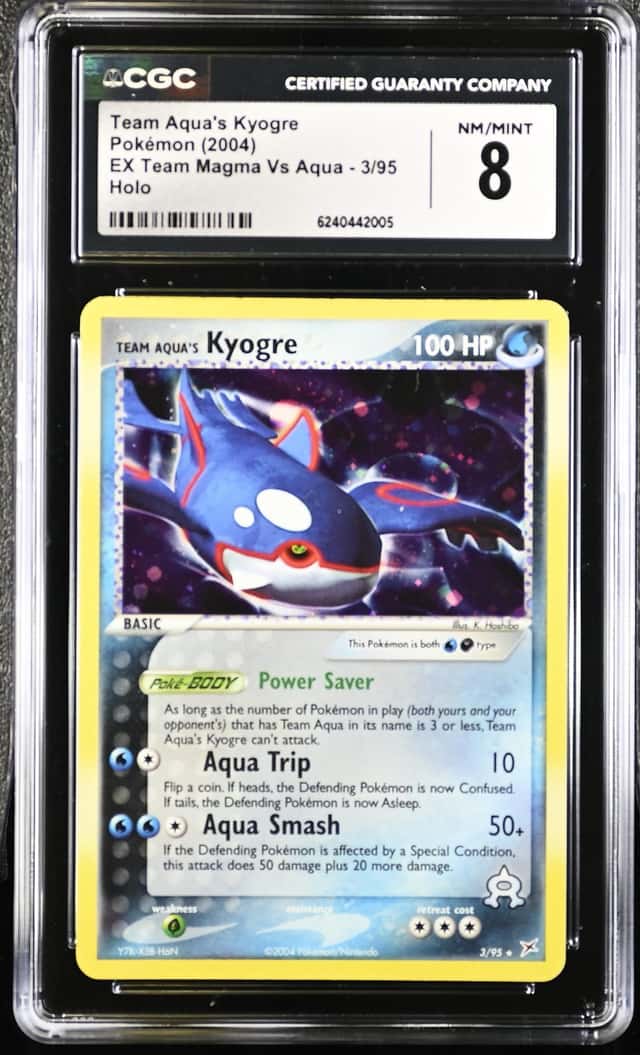 2004 Pokemon EX Team Magma vs Aqua #3 Team Aqua's Kyogre Holo CGC 8