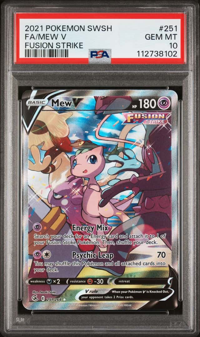 2021 Pokemon SWSH Fusion Strike Mew V Full Art #251/264 PSA 10 GEM MINT