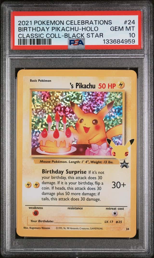 BIRTHDAY PIKACHU 2021 POKEMON CELEBRATIONS CLASSIC COLL #24 BSP PSA 10 Q3963-7